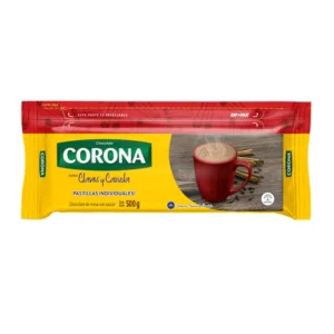 CHOCOLATE CORONA CLAVOS Y CANELA 500 gr.